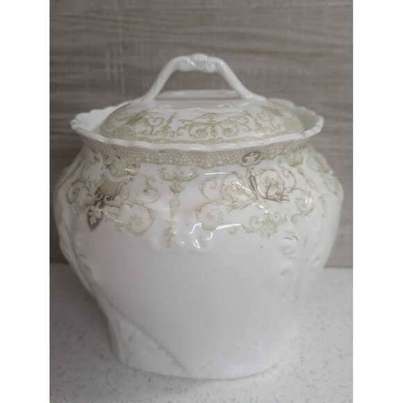 Vintage L Straus & Sons (LS&S) Carlsbad Austria Biscuit Barrel - Picture 2 of 9